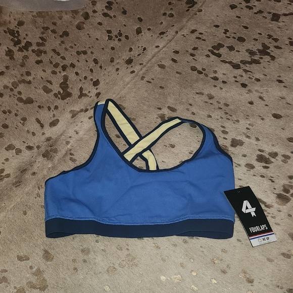Blue Racerback Bra with Moisture-Wicking Fabric - Picture 1 of 3
